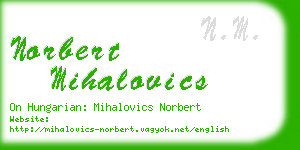 norbert mihalovics business card